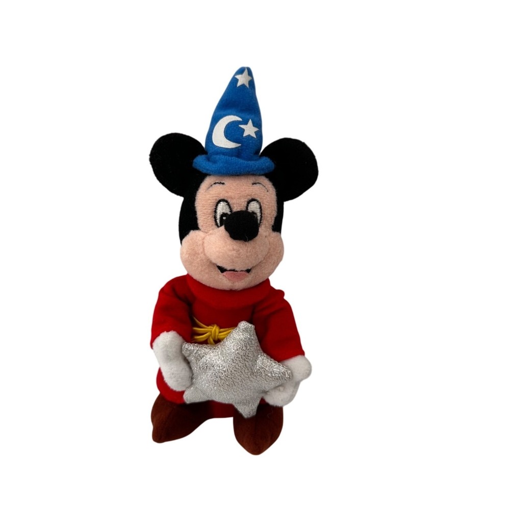 Disney Sorcerer Mickey Mouse Fantasia Plush Toy With Star 7" Stuffed Animal 2019